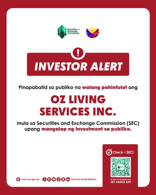 SEC warns public on OZ Living Services