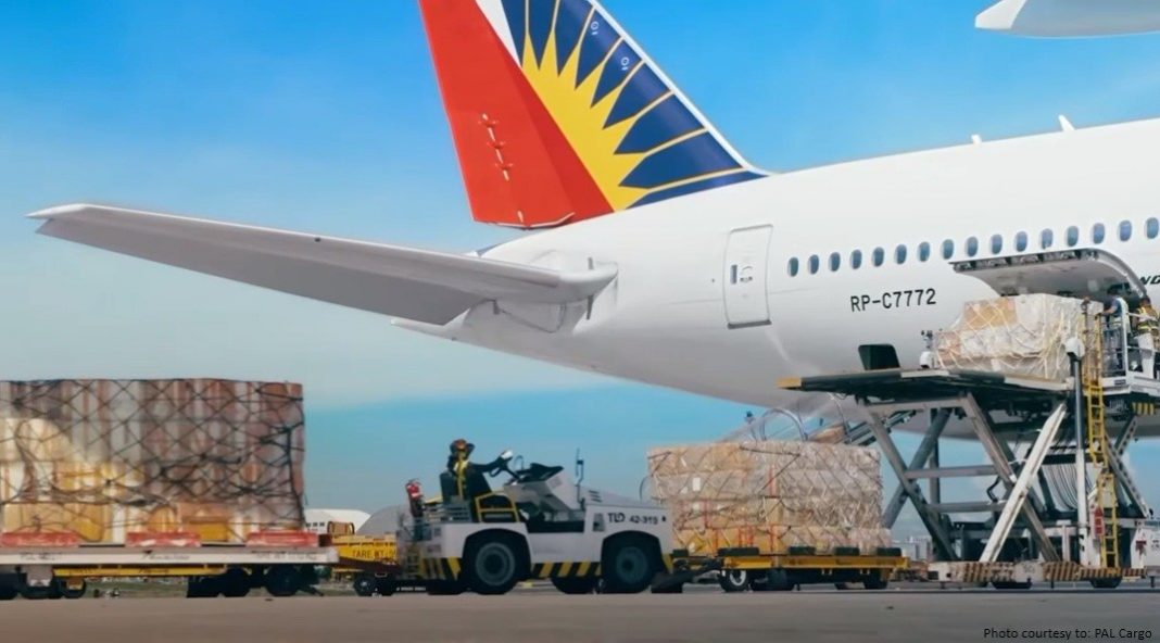 Ground crew load cargo pallets onto a Philippine Airlines (PAL) aircraft. Belly space on carriers like PAL and Cebu Pacific underpins much of the domestic network that CAB-registered forwarders rely on to move freight between the country's islands. (Photo courtesy of PAL Cargo)